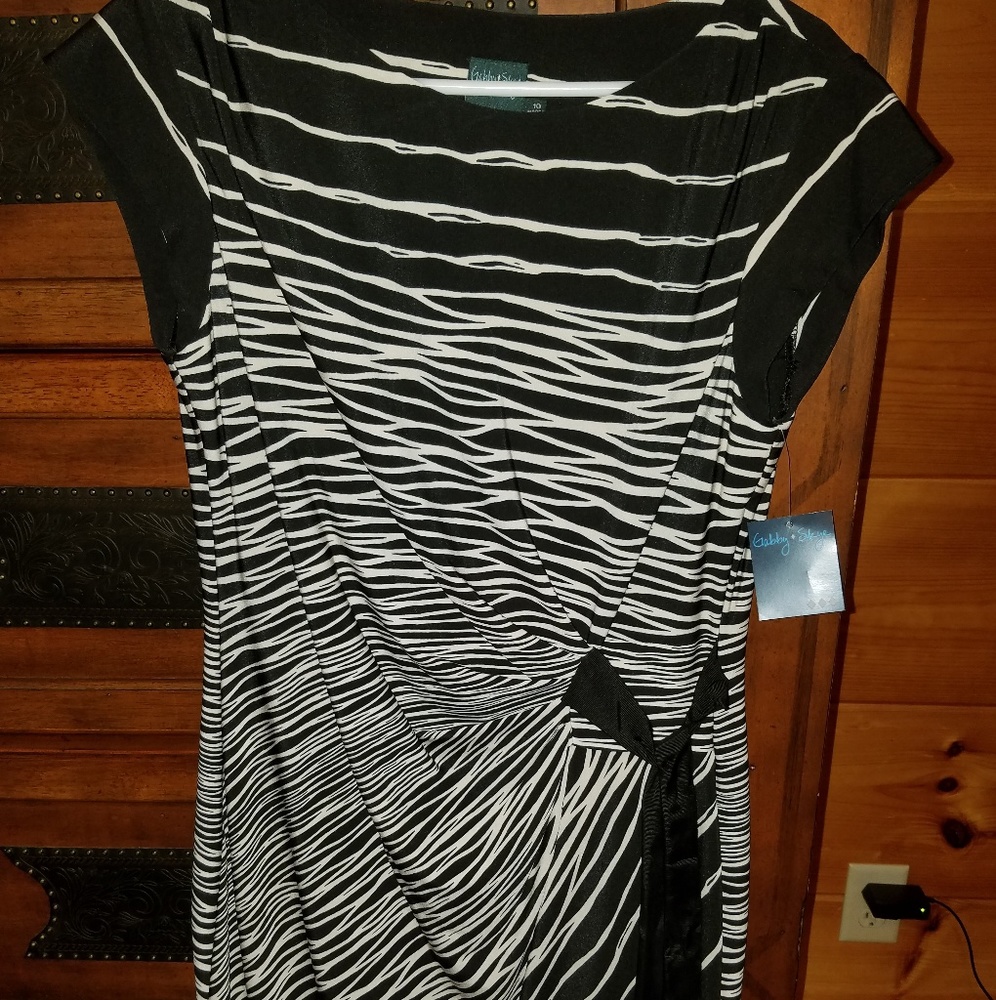 Black and tan stripe dress